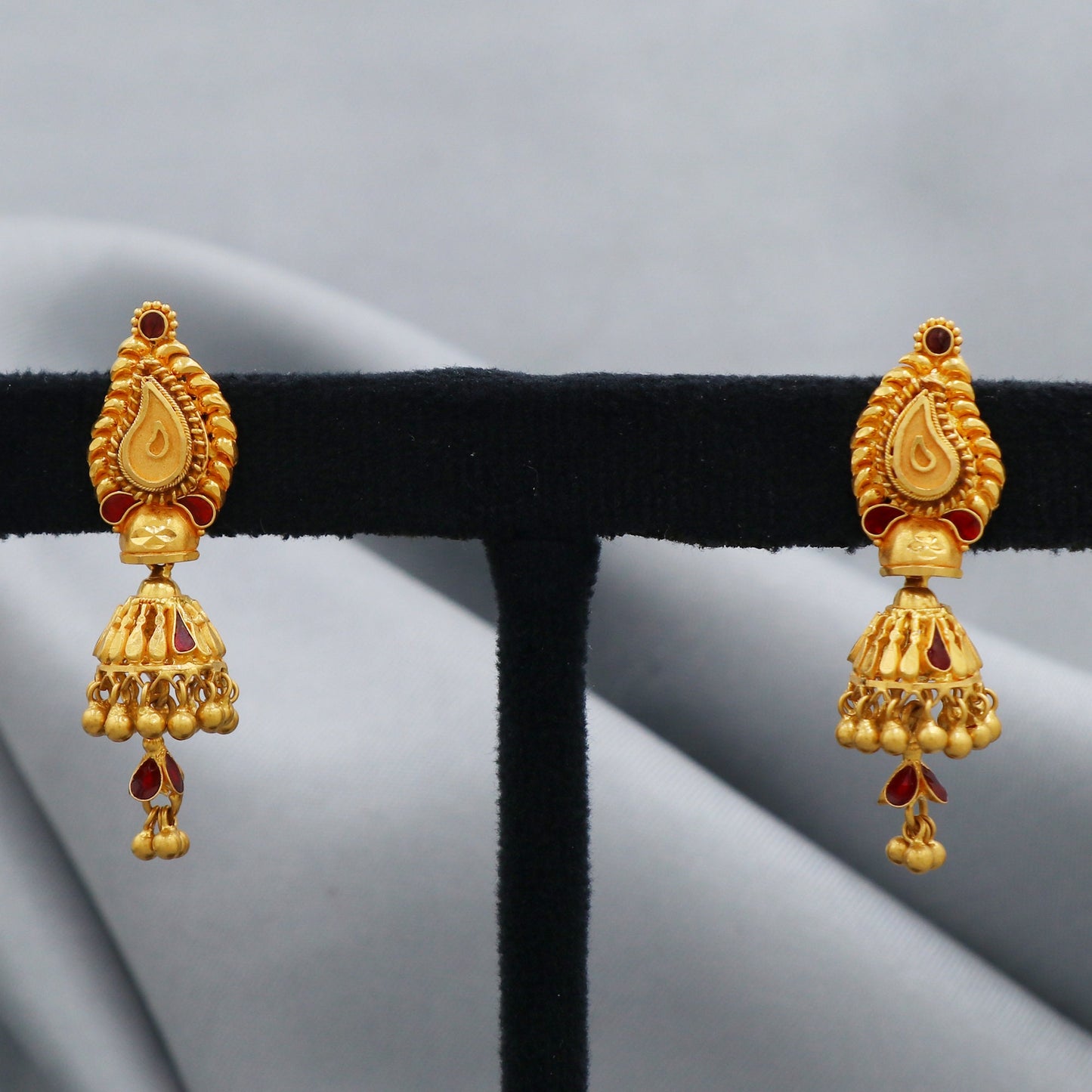 22k gold earrings big jewelry indian handmade