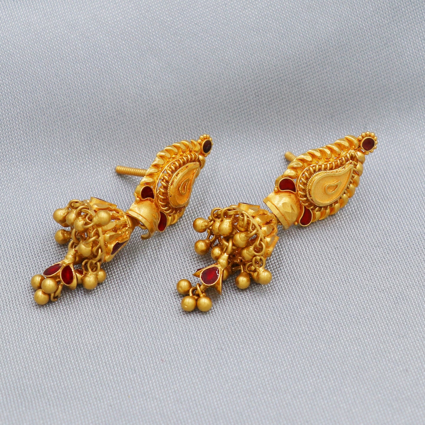 22k gold earrings big jewelry indian handmade