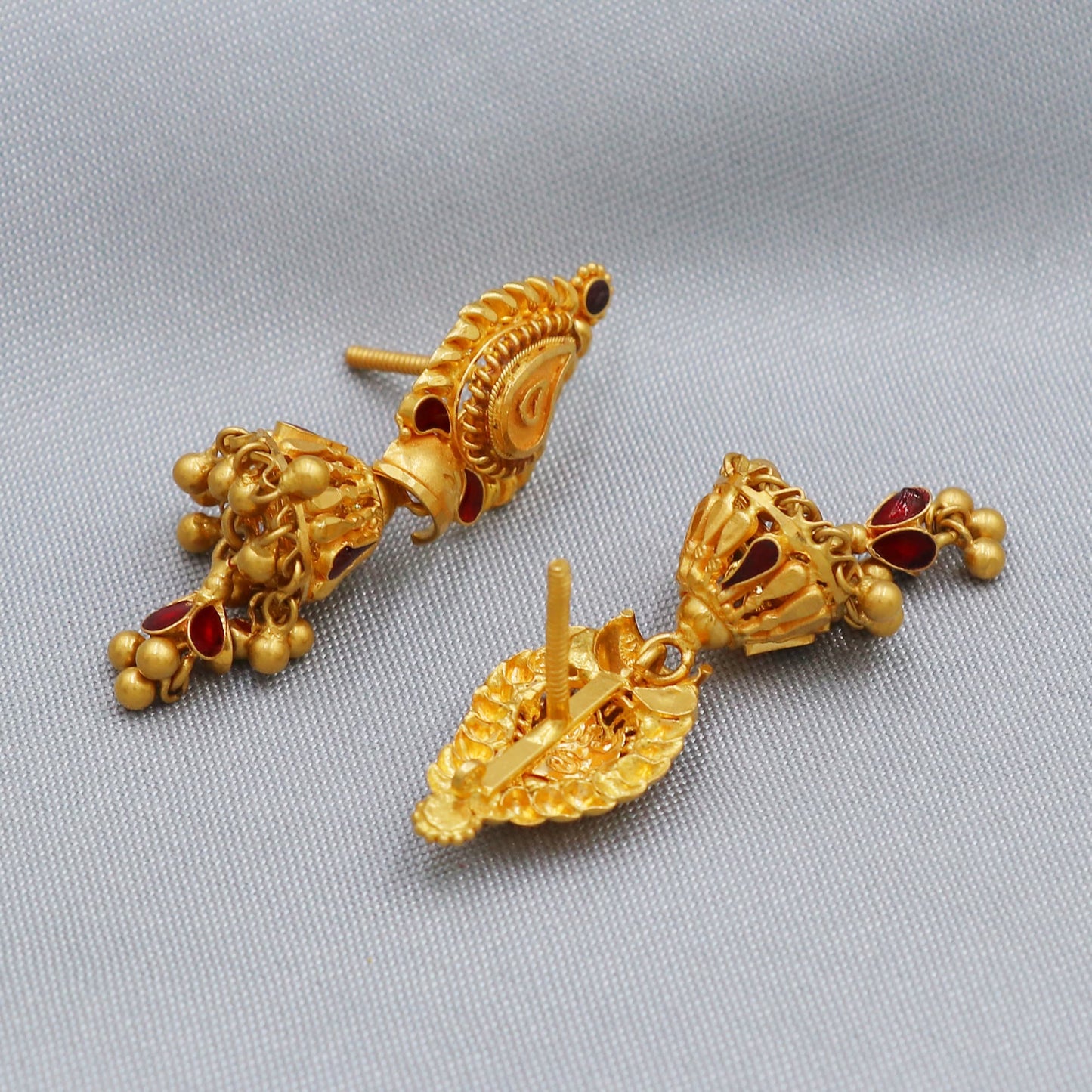 22k gold earrings big jewelry indian handmade