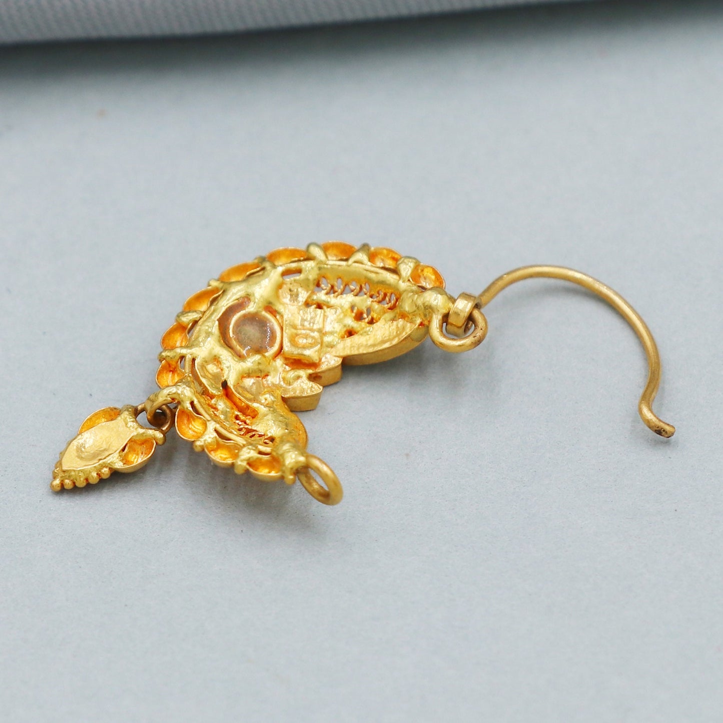 22k Yellow Gold Nath Handmade Indian Jewelry