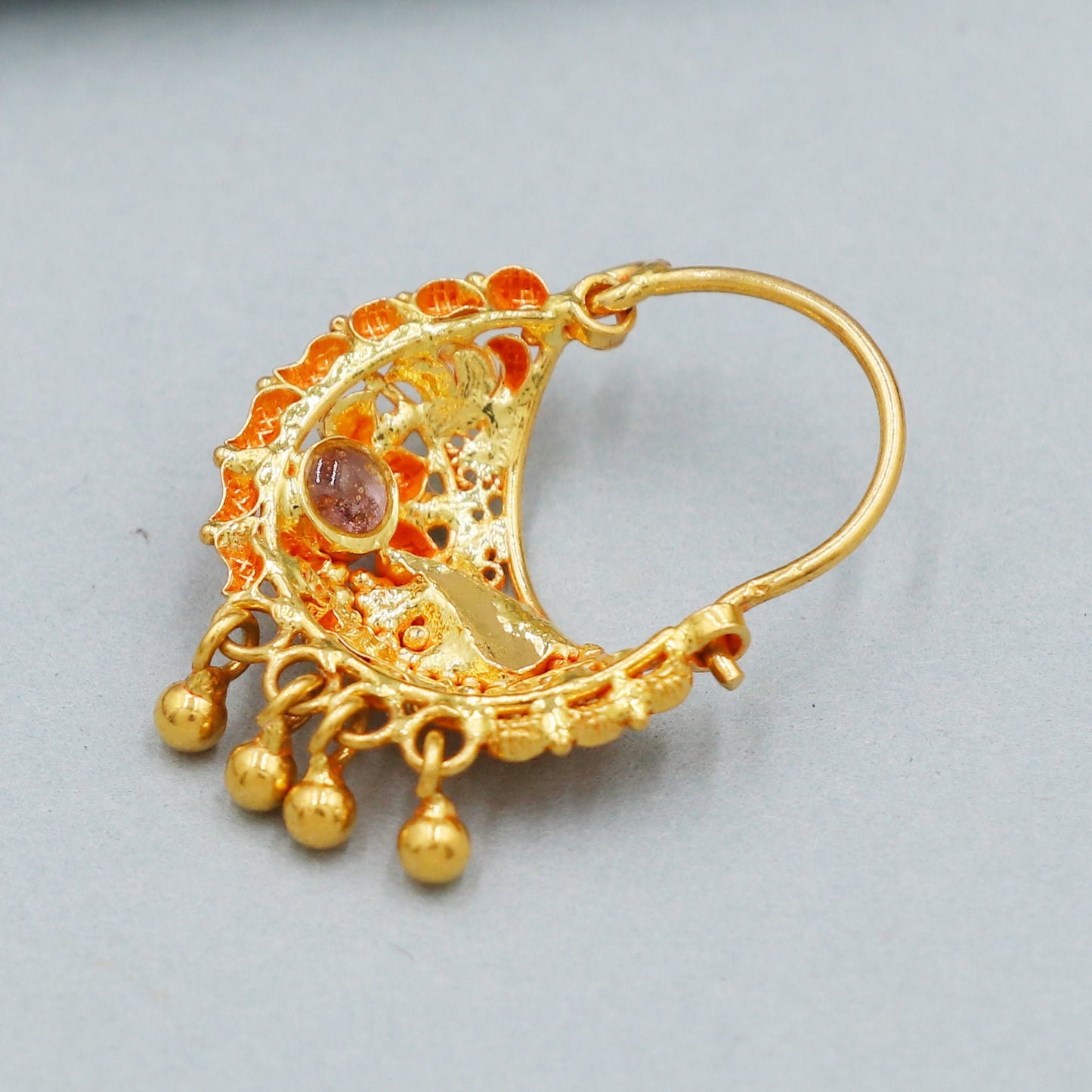 22k Yellow Gold Nath Indian jewelry for gift