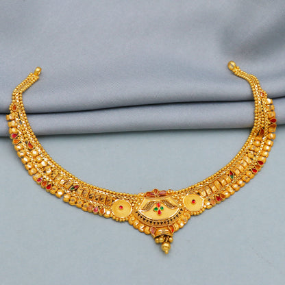 Stunning 22k Yellow Gold Choker Necklace Jewelry for Women