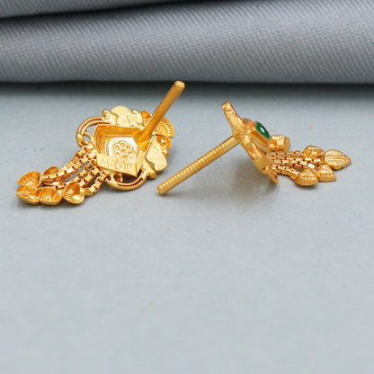 Pure 22k Yellow Gold Earrings Jewelry for Gift