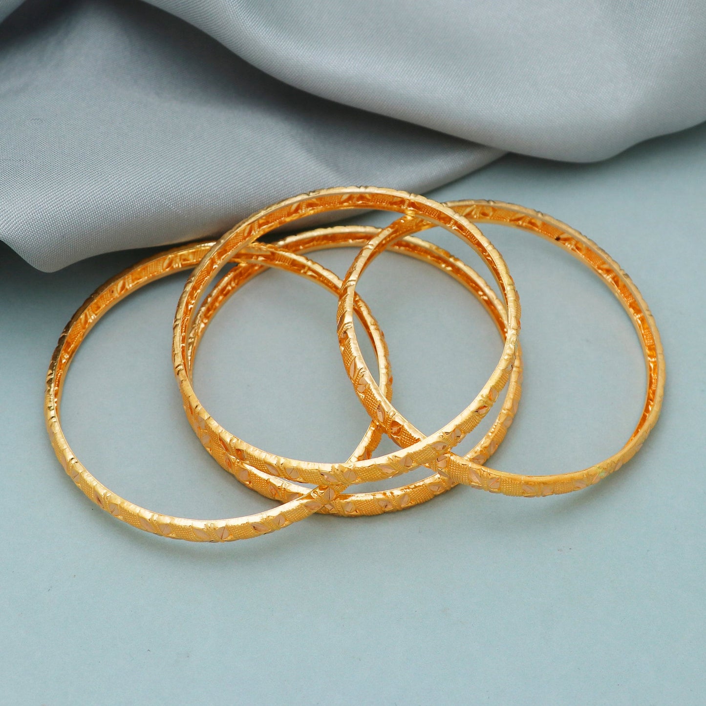 Pure 22k Gold Bangles Indian Handmade light weight inner waxed, Traditional Rajasthan India , Bangle Bracelet pair Wedding Jewelry
