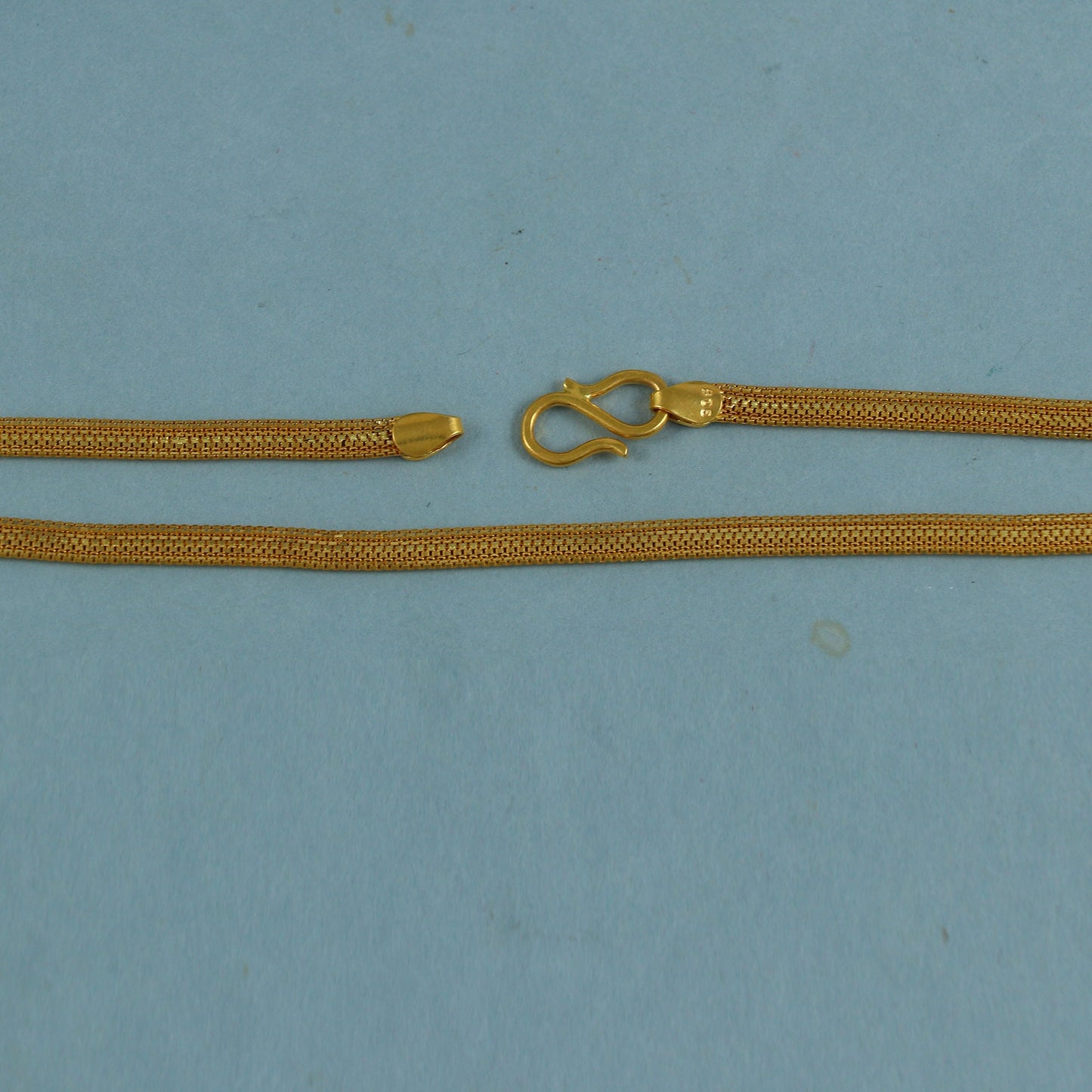 Multi Box Thick Flat 22k Yellow Gold, Pure Indian Handmade Gold Chain Jewelry, 3mm, 22kt 22karat Genuine Gold Necklace