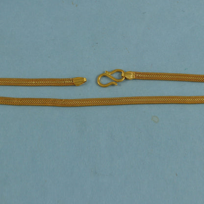 Multi Box Thick Flat 22k Yellow Gold, Pure Indian Handmade Gold Chain Jewelry, 3mm, 22kt 22karat Genuine Gold Necklace