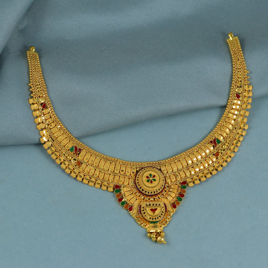 handcrafted gold necklace women 22k gold bridal jewelry wedding