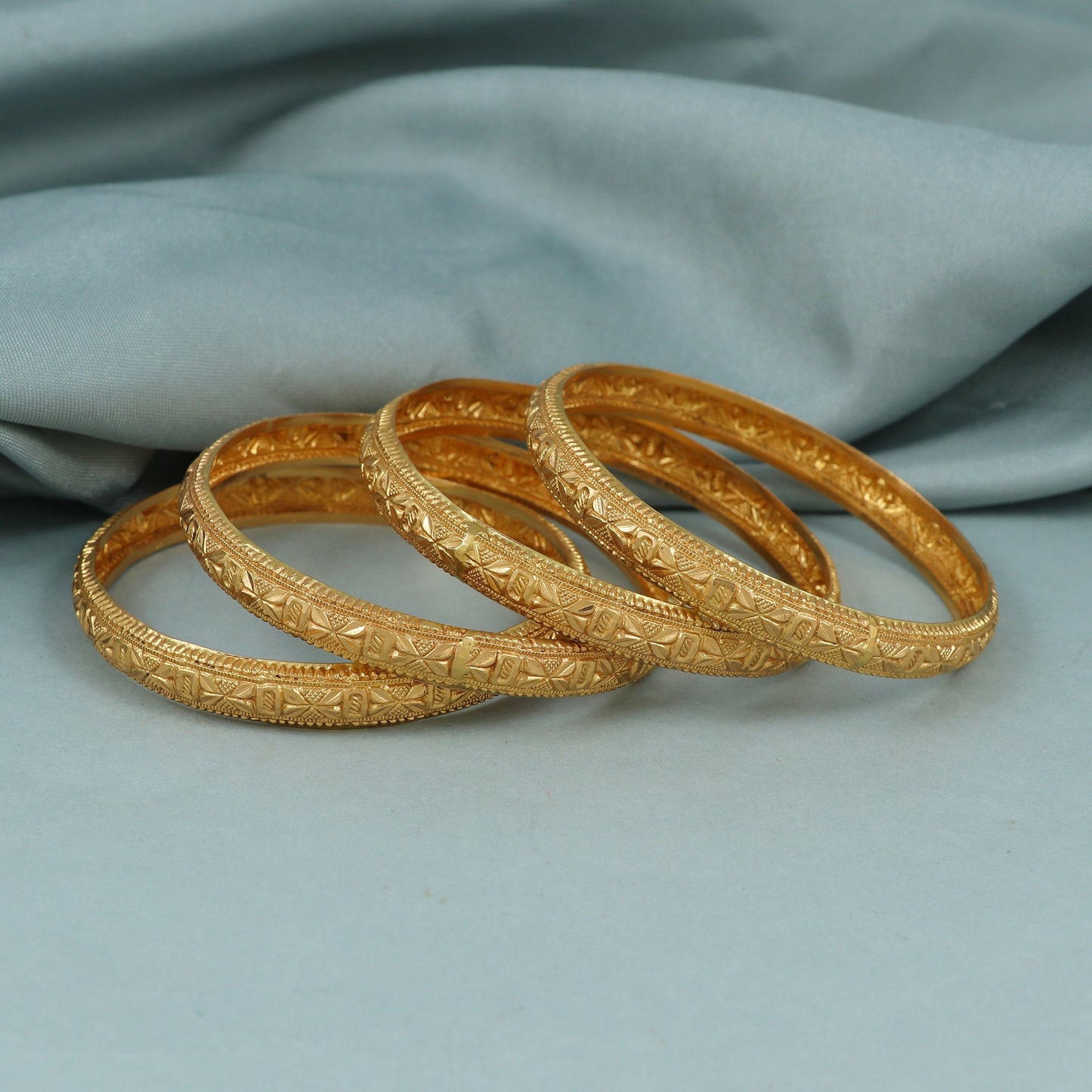 Pure 22k Gold Bangles Indian Handmade light weight , Traditional Rajasthan India , Bangle Bracelet pair Wedding Jewelry, inner wax