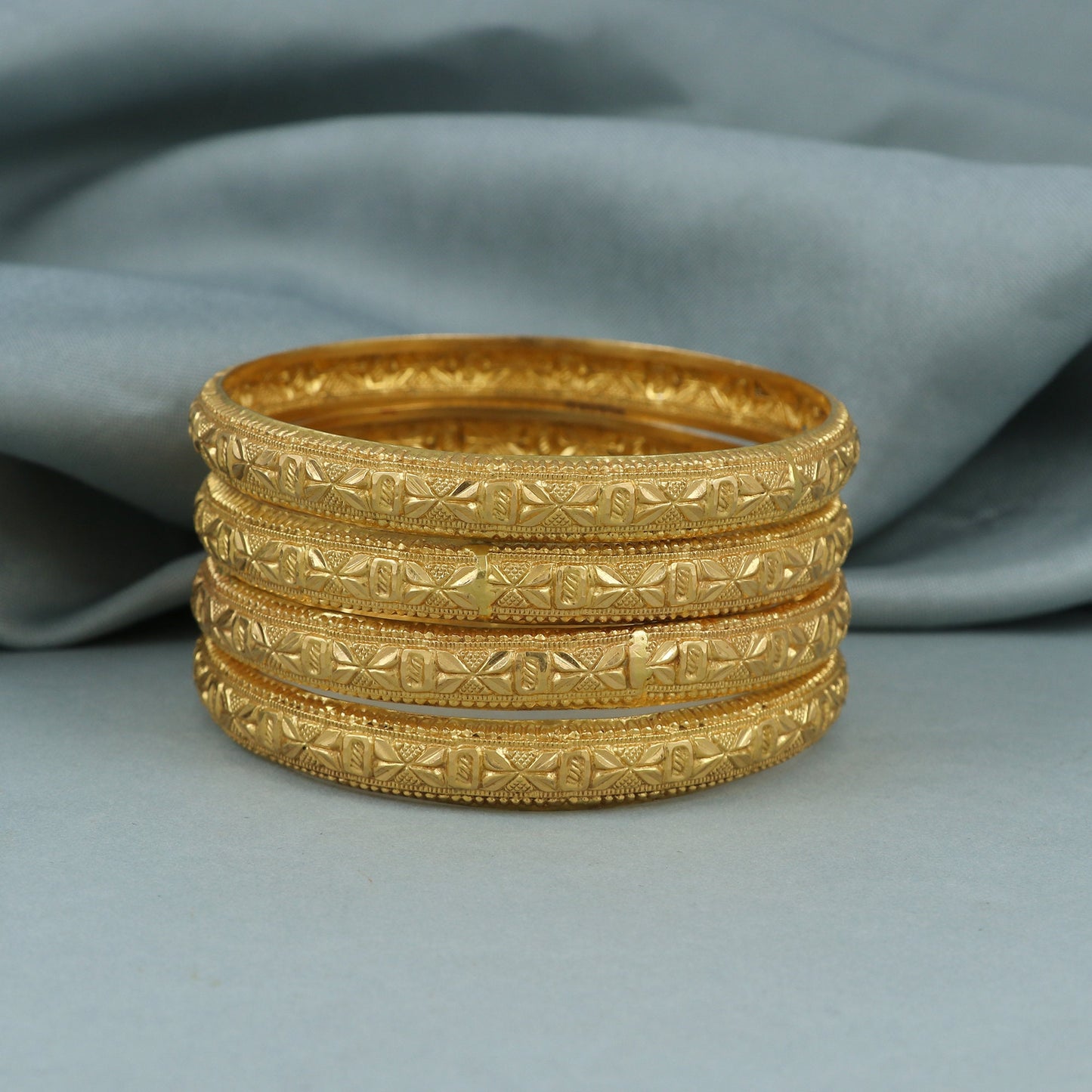 Pure 22k Gold Bangles Indian Handmade light weight , Traditional Rajasthan India , Bangle Bracelet pair Wedding Jewelry, inner wax
