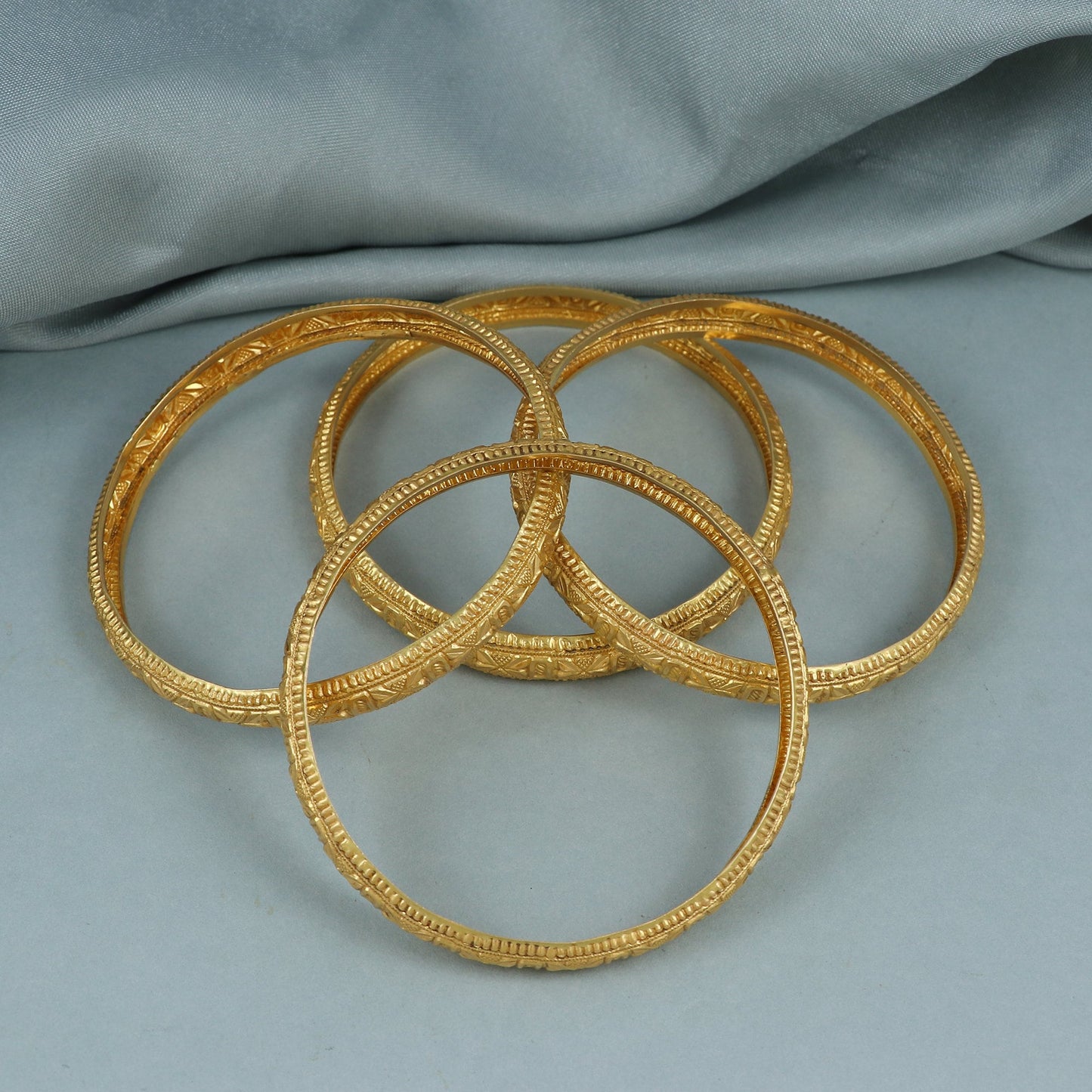 Pure 22k Gold Bangles Indian Handmade light weight , Traditional Rajasthan India , Bangle Bracelet pair Wedding Jewelry, inner wax