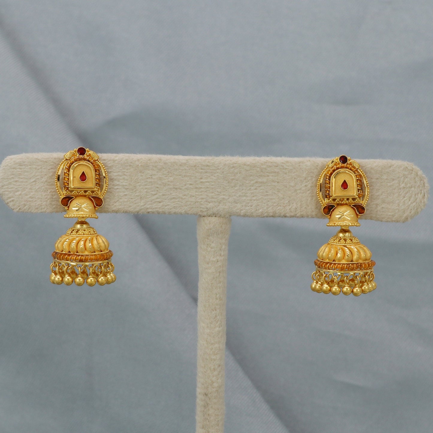 solid 22k gold dangle earrings real gold solid 22kt earrings, women gold earrings