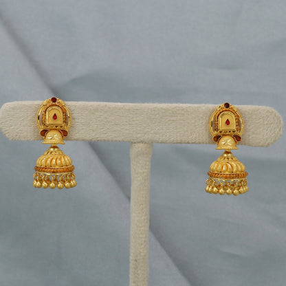 solid 22k gold dangle earrings real gold solid 22kt earrings, women gold earrings