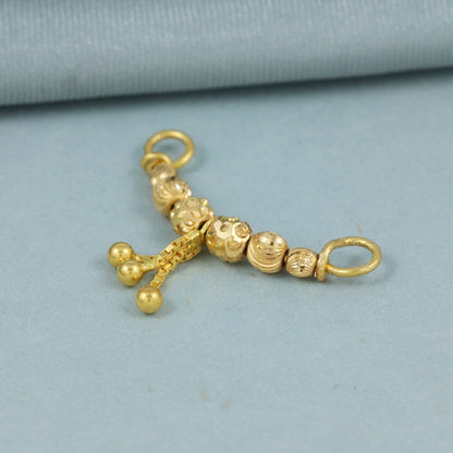 Pure 22k yellow gold Beads Ball Pendant necklace indian style wedding jewelry for gift
