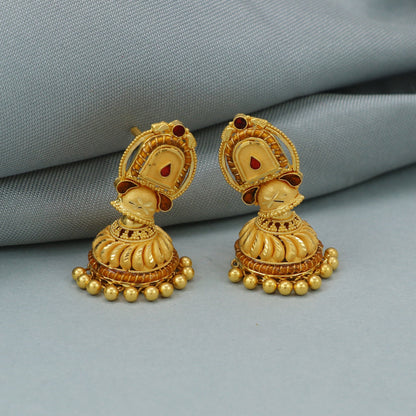 solid 22k gold dangle earrings real gold solid 22kt earrings, women gold earrings