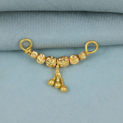 Pure 22k yellow gold Beads Ball Pendant necklace indian style wedding jewelry for gift
