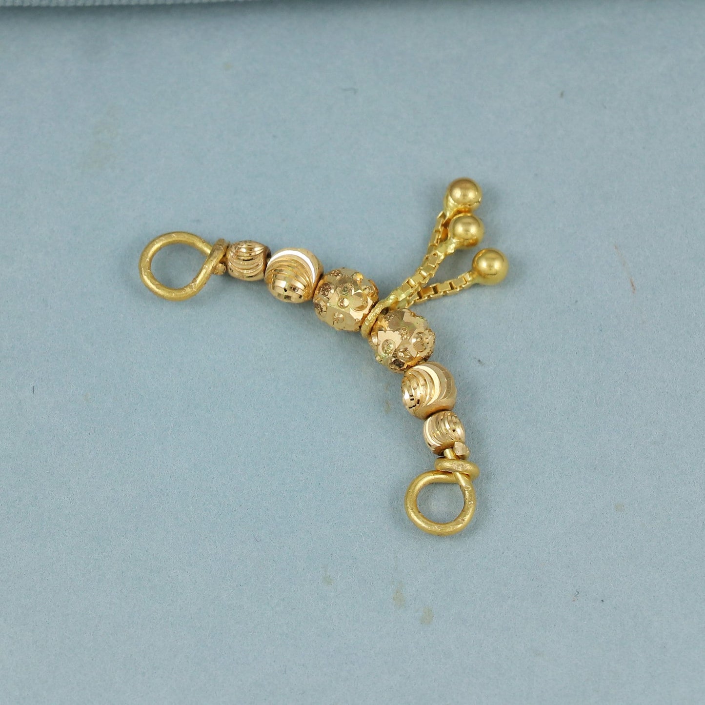 Pure 22k yellow gold Beads Ball Pendant necklace indian style wedding jewelry for gift