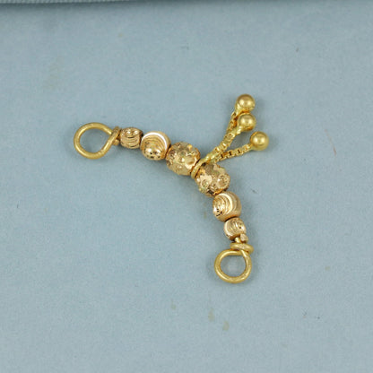 Pure 22k yellow gold Beads Ball Pendant necklace indian style wedding jewelry for gift
