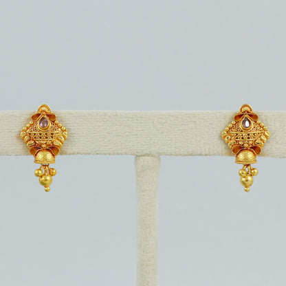 22k 22kt Gold Earrings Indian Handmade Jewelry, K4552