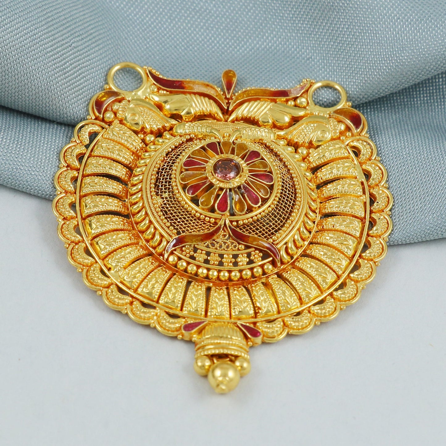 Pure 22k 18k gold pendant Necklace, K4563