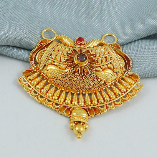 intricate 22k 18k gold pendant necklace, K4573