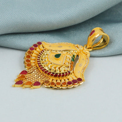 Pure 22k gold locket necklace, K4577