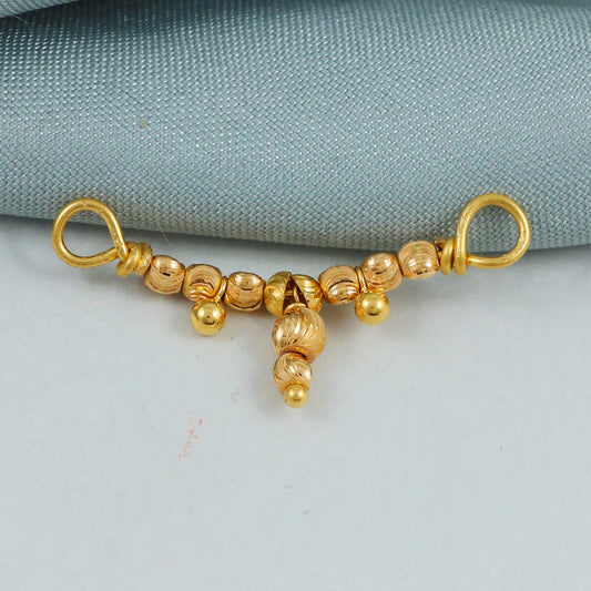 Beautiful ball beads 22k yellow gold pendant necklace indian traditional handmade jewelry, K4578