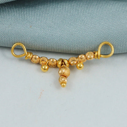Beautiful ball beads 22k yellow gold pendant necklace indian traditional handmade jewelry, K4578