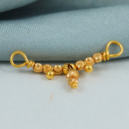 Beautiful ball beads 22k yellow gold pendant necklace indian traditional handmade jewelry, K4578