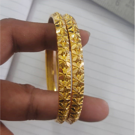 22k Gold Bangle Indian Handmade lightweight wax filled, Single Bangle, size, Handmade Gold Bangle Floral Design, Light Weight Delicate