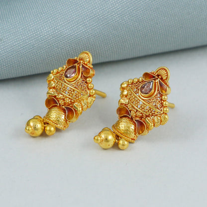 22k 22kt Gold Earrings Indian Handmade Jewelry, K4552