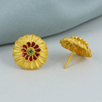 22 karat Gold Earrings Tops Indian Jewelry, K4555