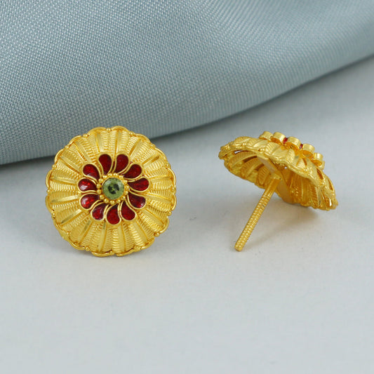 22 karat Gold Earrings Tops Indian Jewelry, K4555