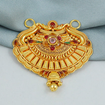 Pure 22k 18k gold pendant Necklace, K4566