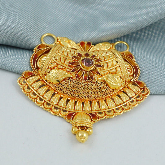 Pure 22k 18k gold pendant Necklace, K4569