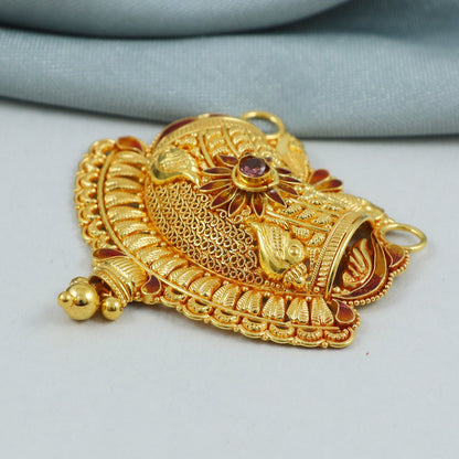 Pure 22k 18k gold pendant Necklace, K4569