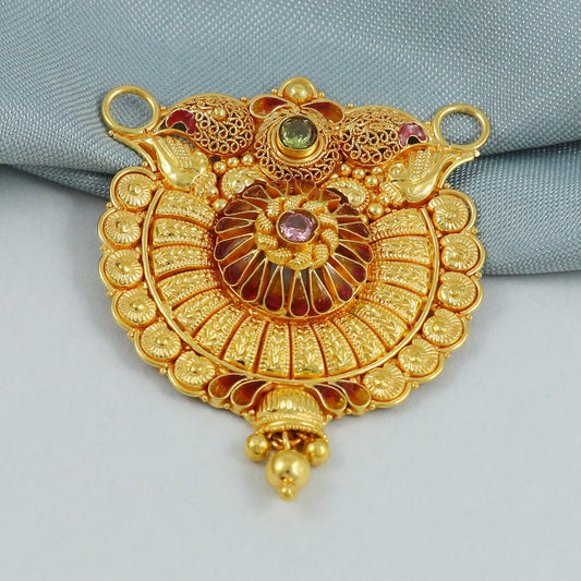 Pure 22k 18k gold pendant Necklace, K4572