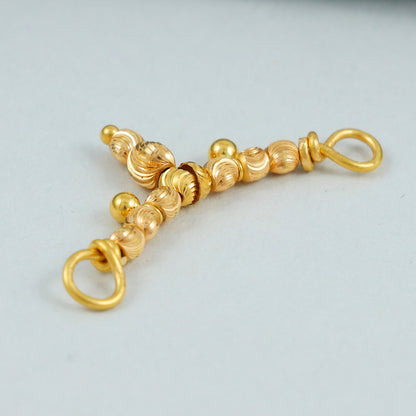 Beautiful ball beads 22k yellow gold pendant necklace indian traditional handmade jewelry, K4578