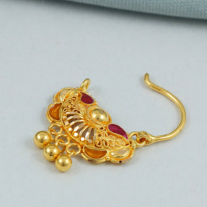 22k 22kt Gold Nose Pin Nosering Jewelry
