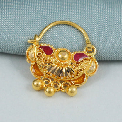 22k 22kt Gold Nose Pin Nosering Jewelry