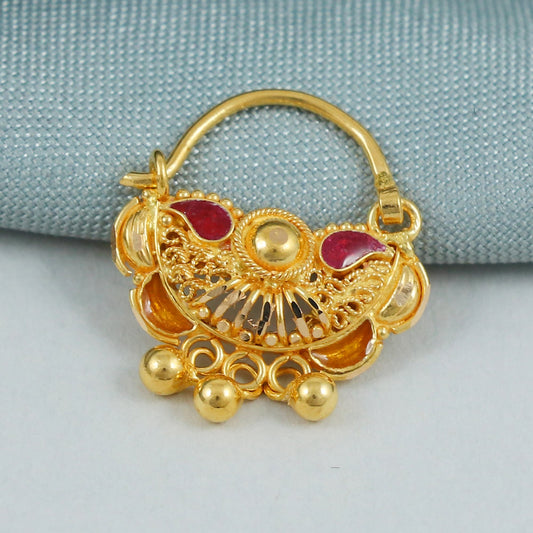 22k 22kt Gold Nose Pin Nosering Jewelry