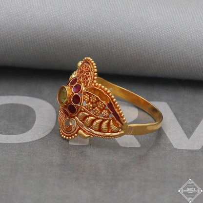 Pure 22k Yellow Gold Ring Jewelry, Handmade Indian Vintage and antique design, Pure Gold Ring, All Size, K5027
