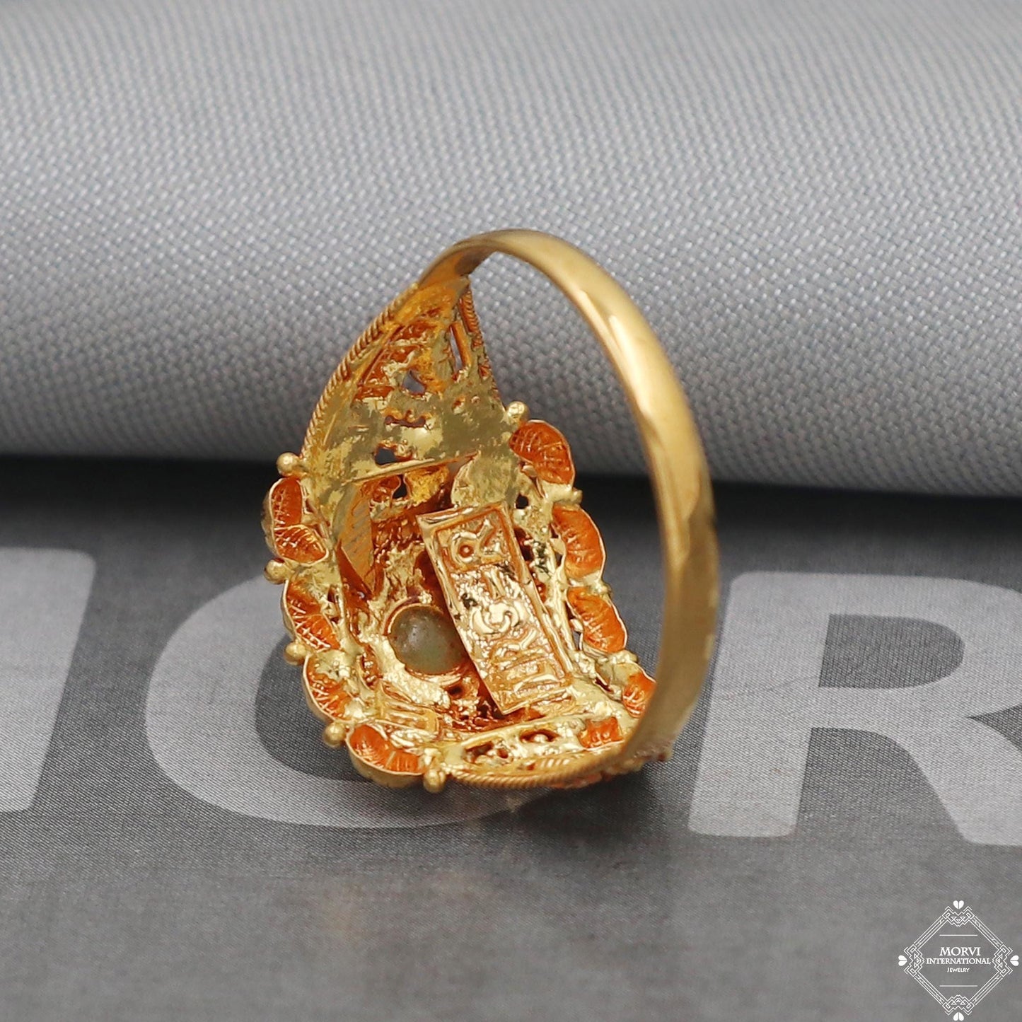 Indian 22k Yellow Gold Ring Handmade Jewelry, Vintage and antique design, Pure Gold Ring, All Size, K5038