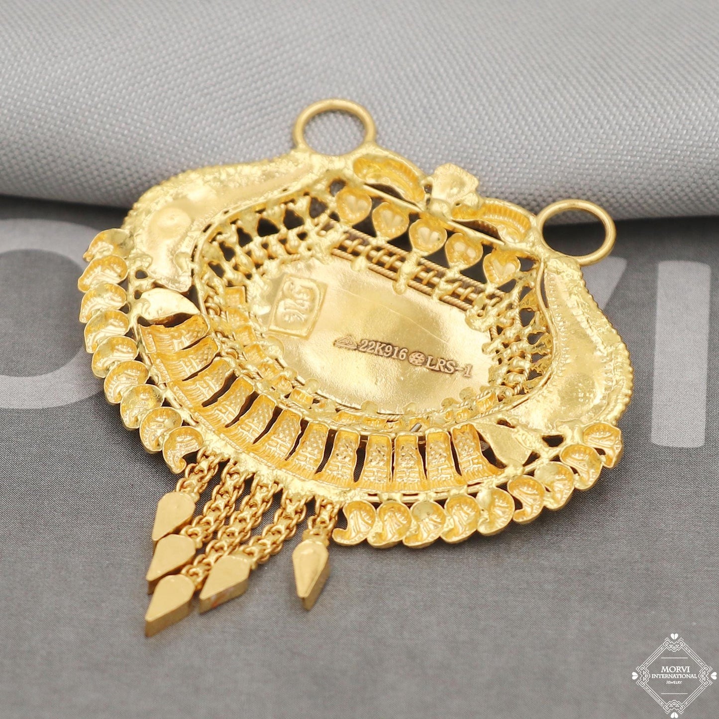 22k Yellow Gold Mangalsutra Pendant Necklace Handmade Indian Handmade Vintage Antique Design Jewelry, K5050