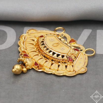 Amulet 22k 22kt Gold Pendant Necklace Handmade Indian Handmade Vintage Antique Design Jewelry, K5053