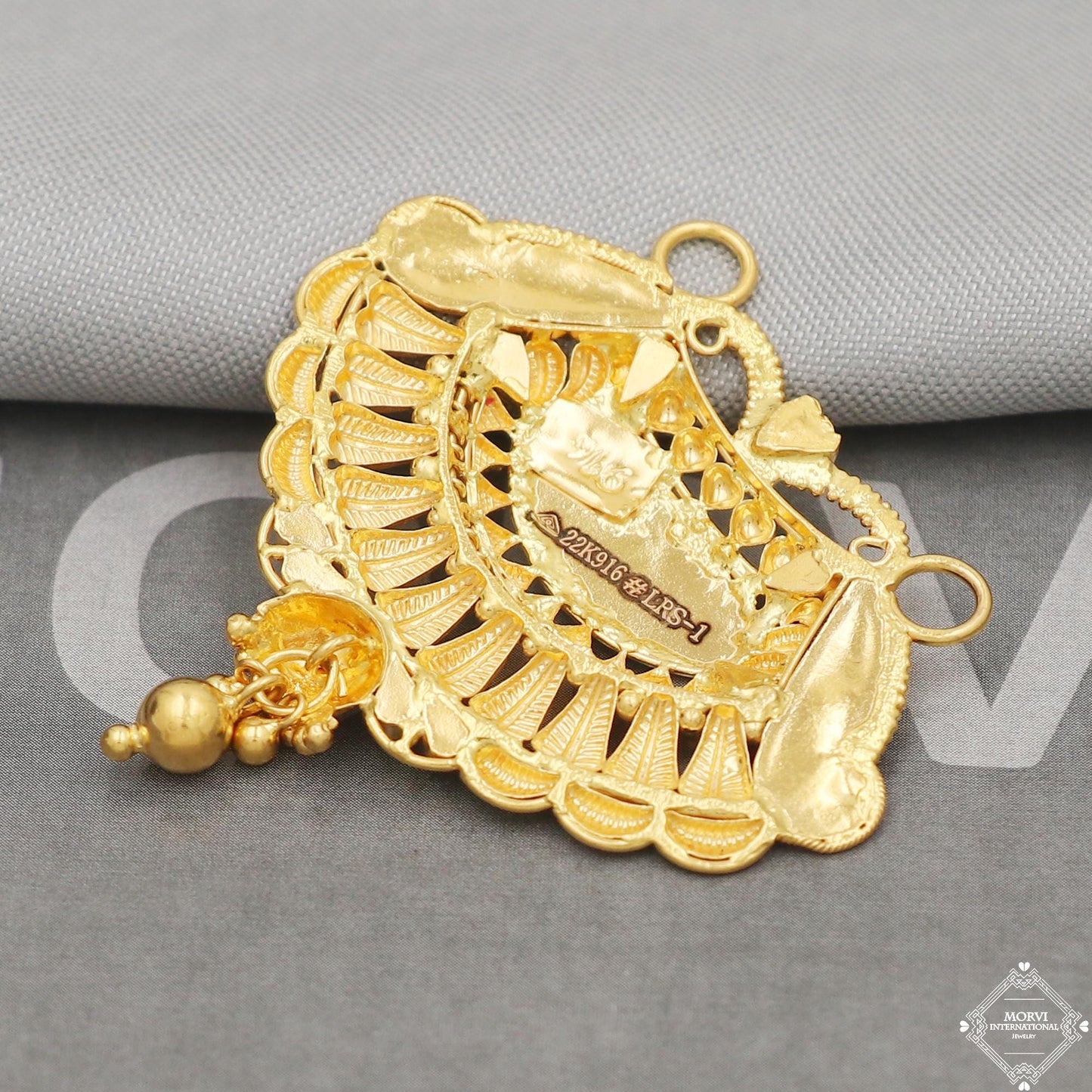 Amulet 22k 22kt Gold Pendant Necklace Handmade Indian Handmade Vintage Antique Design Jewelry, K5053