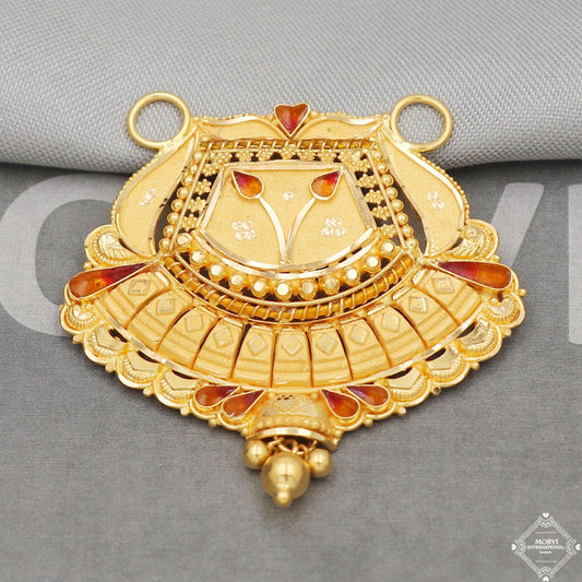 22kt 22k Gold Pendant Necklace Handmade Indian Handmade Vintage Antique Design Jewelry, K5054