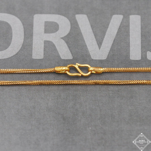22k Gold Chain Necklace box style For men women Anniversary Wedding Gift twisted chain, Handmade Gold Chain, pure gold necklace chain, K5099
