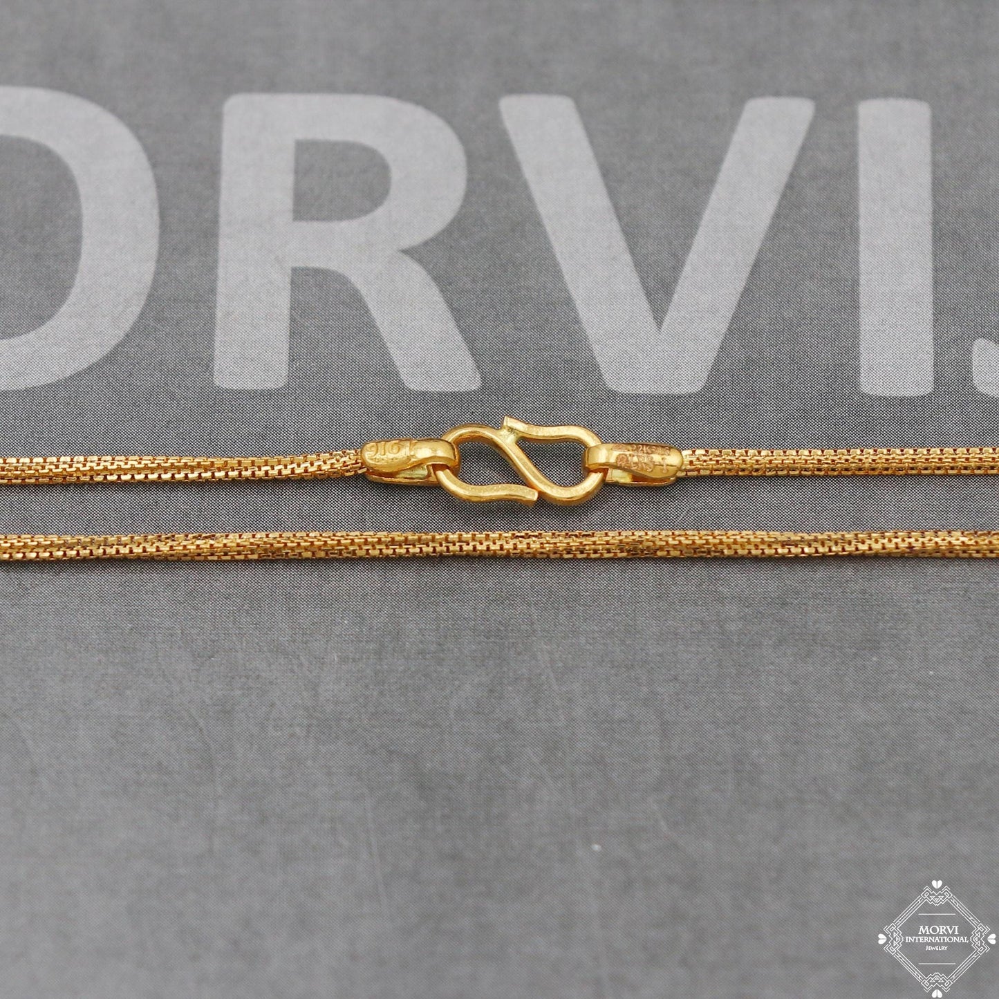 22k Gold Chain Necklace box style For men women Anniversary Wedding Gift twisted chain, Handmade Gold Chain, pure gold necklace chain, K5099