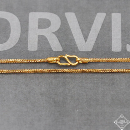 22k Gold Chain Necklace box style For men women Anniversary Wedding Gift twisted chain, Handmade Gold Chain, pure gold necklace chain, K5099