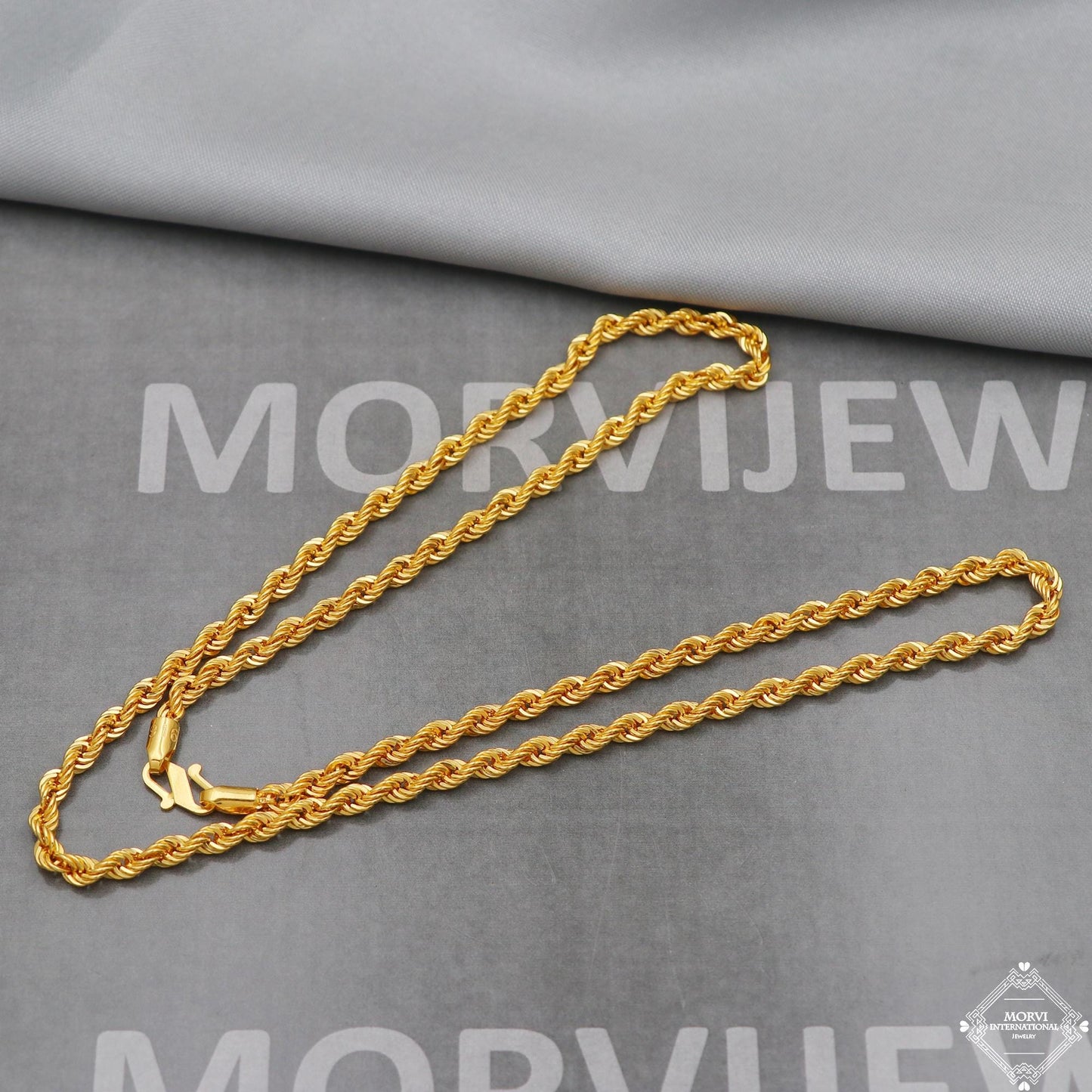 3.5mm rope chain necklace in 22k gold, K5101